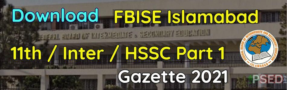 Download FBISE 11th Gazette 2021