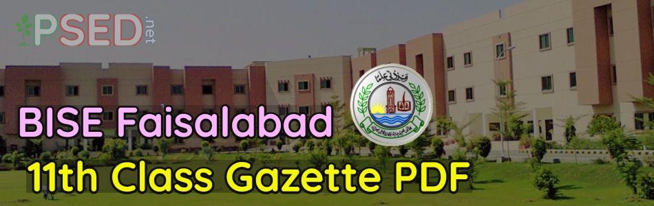 Download BISE Faisalabad 11th Class Result Gazette PDF 2022