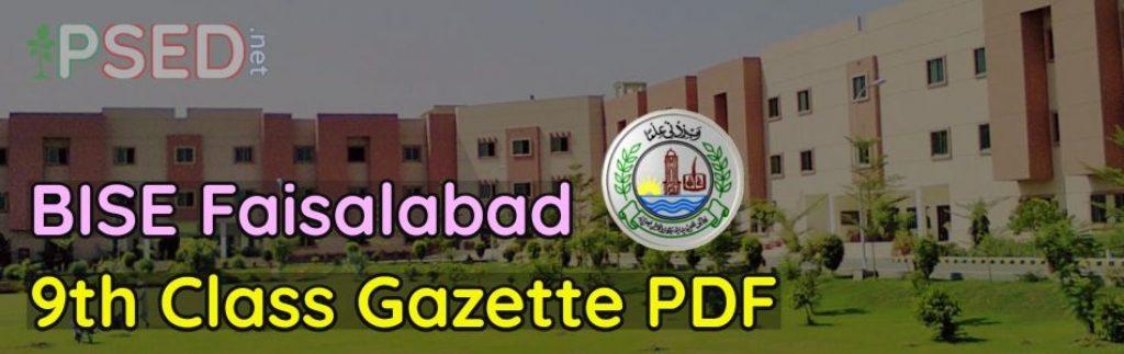 Download BISE Faisalabad 9th Class Gazette 2023 Result Annual PDF