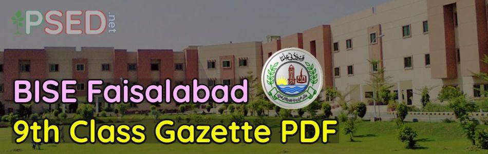 Download BISE Faisalabad 9th Class Gazette 2022 Result PDF