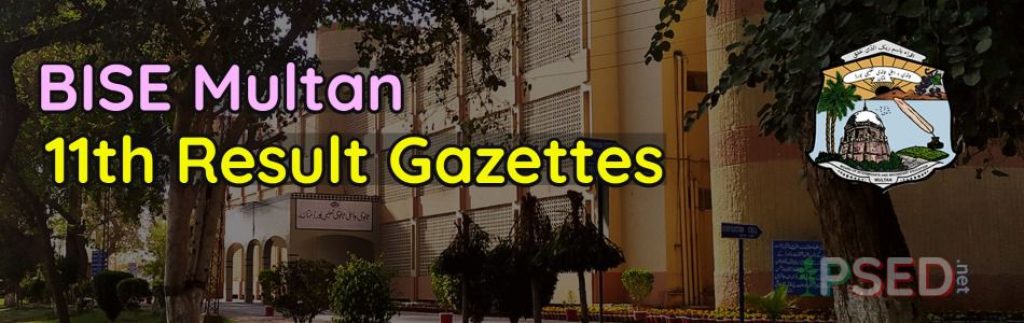 BISE Multan 11th Gazette Annual 2016