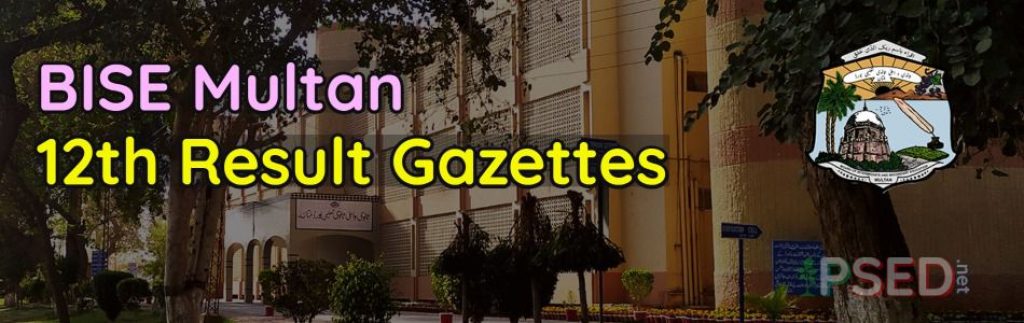 BISE Multan 12th Gazette Supple 2019